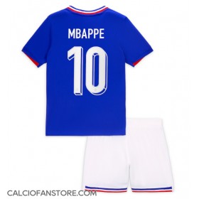 Maglia Calcio Francia Kylian Mbappe #10 Prima Divisa Bambino Europei 2024 Manica Corta (+ pantaloncini)